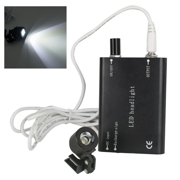 Black Portable Binocular Loupes for Dental Procedures - Ideal Head Light Lamp for Experts