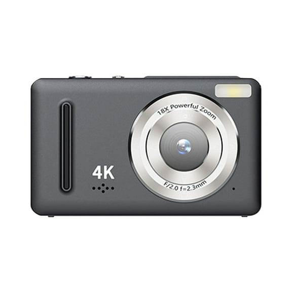 Black Portable Digital Camera Compact Camera 2.4 Inch Screen 18X Digital Zoom 64Mp 1080P Video Electronic Stabilization Rechargeable Battery For Beginners 1Pc Weight 0.51 Lb