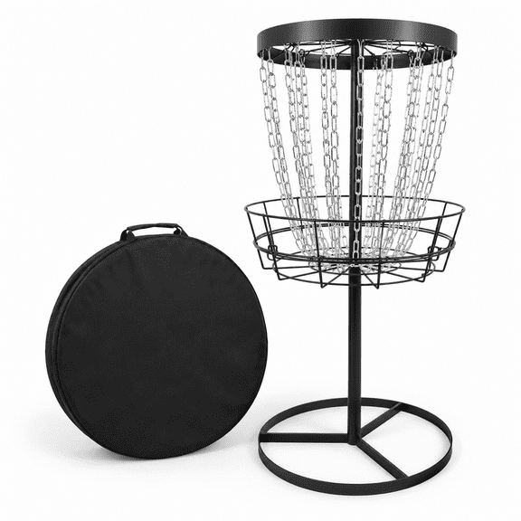 Red Portable Disc Golf Practice Target with 24-Chain Design, Metal Base ...