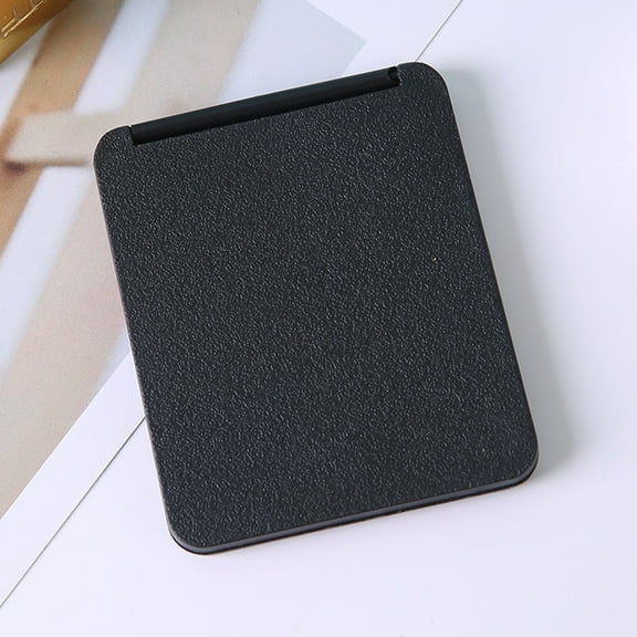 Portable Double Sided Black Square Makeup Mirror for Travel Dorm Desktop