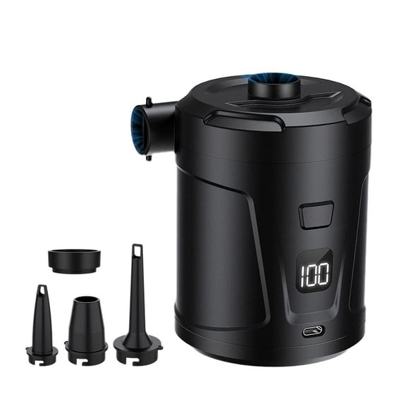 Black Portable Electric Air Pump For Car Tires Inflator For Outdoor Camping And Vehicle Use