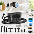 Steam Machine Layout Black Portable Electric Steam Cleaner with Dual Speed Spin Scrubber, 12 ...
