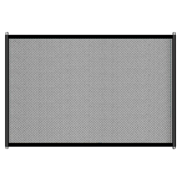 Black Portable Folding Mesh Pet Gate for Indoor and Outdoor Use Easy to Install and Store to Keep Pets Safe