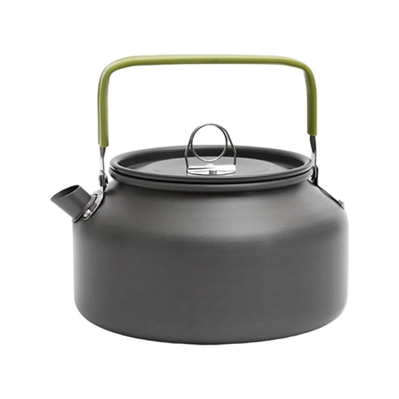 Black Portable Outdoor Camping Kettle Stainless Steel Large Capacity for Boiling Water Hiking Picnic and Travel