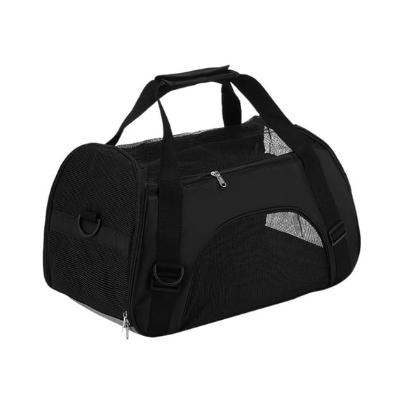 Black Portable Soft Mesh Pet Carrier Bag Lightweight Breathable Travel Bag For Small Pets Shoulder Handbag Foldable Outdoor Use For Shopping Walking Hiking Ventilated Design For Comfort An
