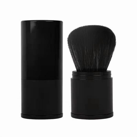 Black Portable Telescopic Powder Blusher Makeup Brush Retractable Compact Cosmetic Tool Applicator For Travel Touch Ups Women Ladies Use