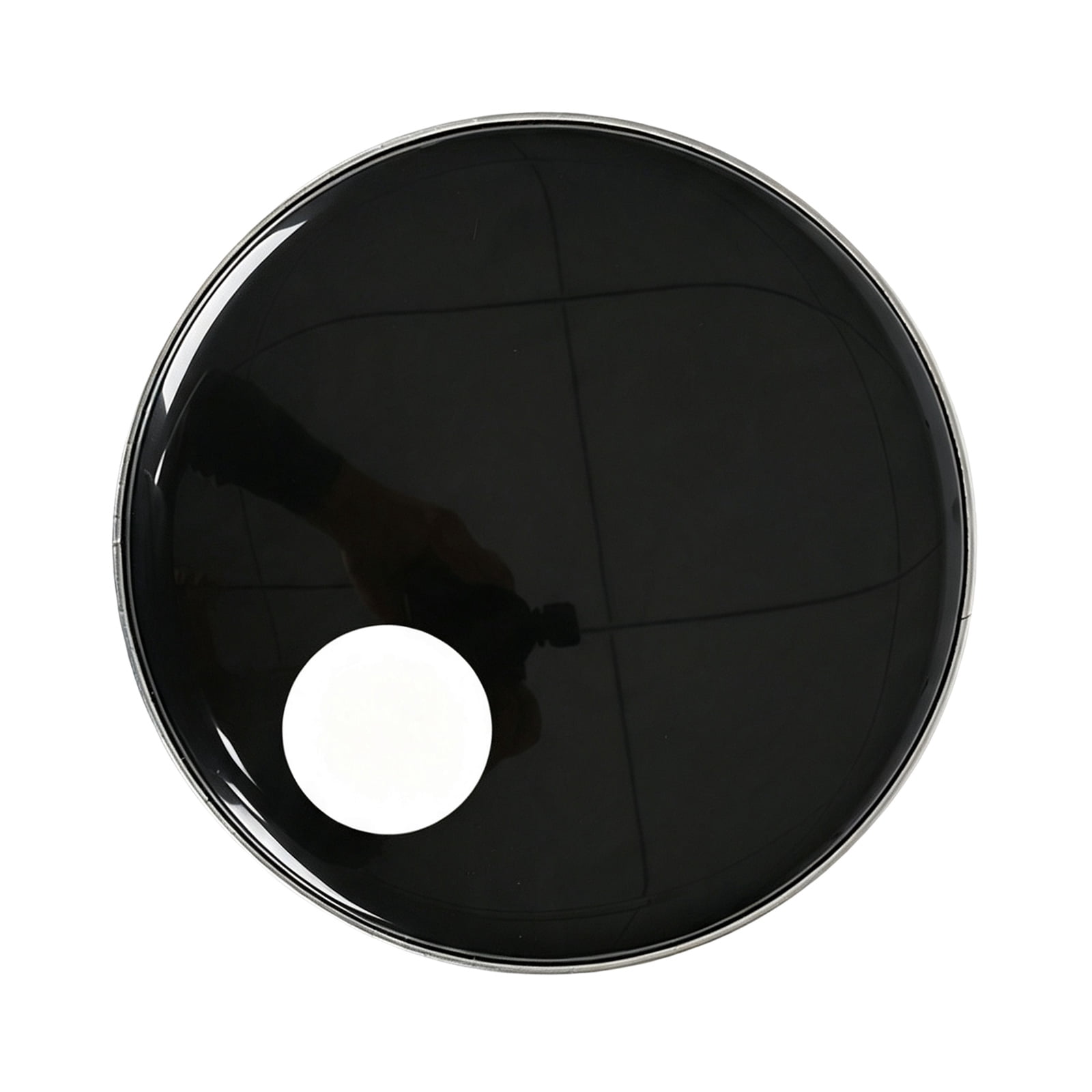 Studio Instrument Rooom Black Ported Bass Drum Head for Practice, Off-Center Microphone Access ...