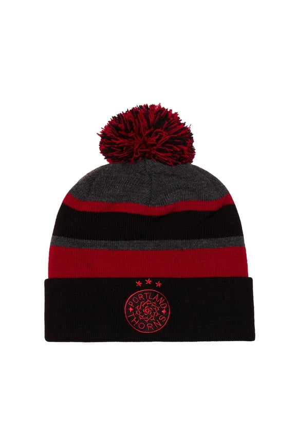 Black Portland Thorns FC Cuffed Knit Hat with Pom