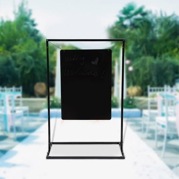 Black Poster Stand Metal Wedding Venue Decor Stand Black Welcome Sign Arch Stand for Wedding Decorations