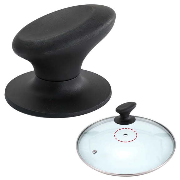 Black Pot Lid Knob - Heat-Resistant Replacement Handle for Pans/Skillets, Universal Fit & Easy installation (1PCS, BLACK)