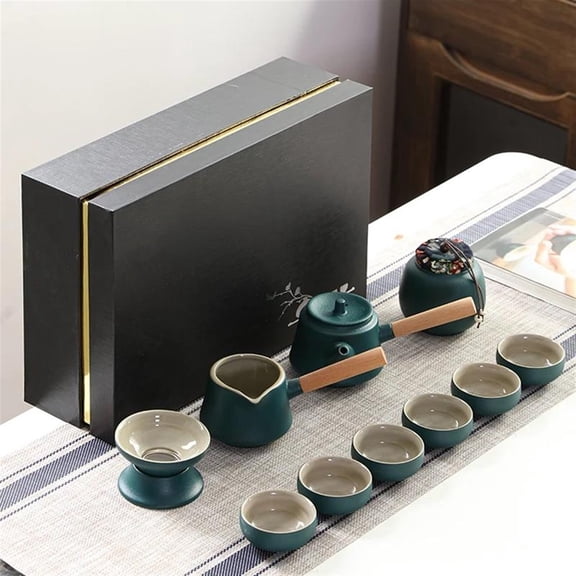 Black Pottery Kung Fu Tea Set Household Simple Ceramic Teapot Teacup Set Of Gift Box
