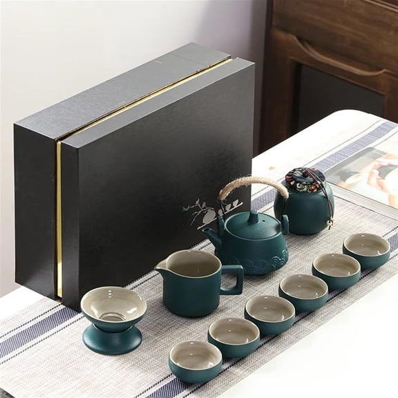 Black Pottery Kung Fu Tea Set Household Simple Ceramic Teapot Teacup Set Of Gift Box