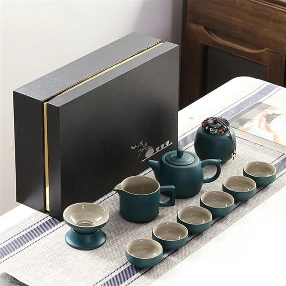 Black Pottery Kung Fu Tea Set Household Simple Ceramic Teapot Teacup Set Of Gift Box