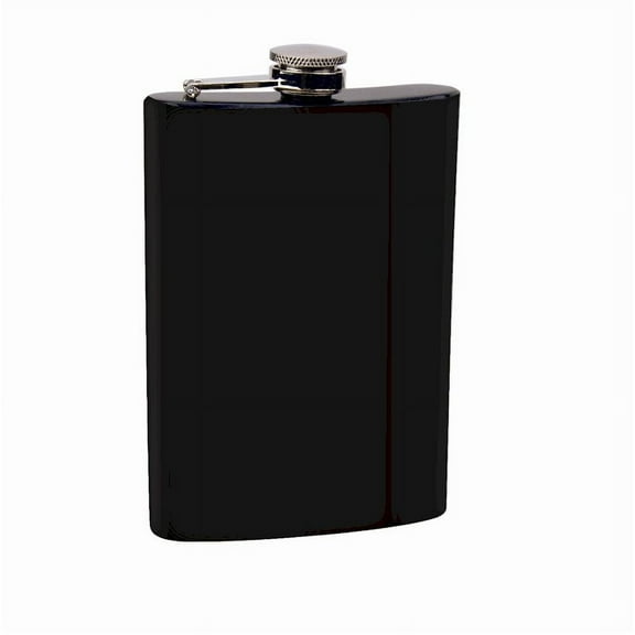 Black Powder Coated 8oz Flask