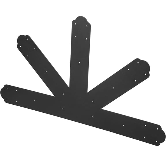 Black Powder-Coated Steel Gable Plate Truss Connector Bracket, 12:12 Pitch, 4mm (0.16in) Thick, for Wooden Beams