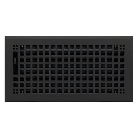 Black Powder Coated Steel Rockwell Register for Floor/Wall Use - 6" x 12"