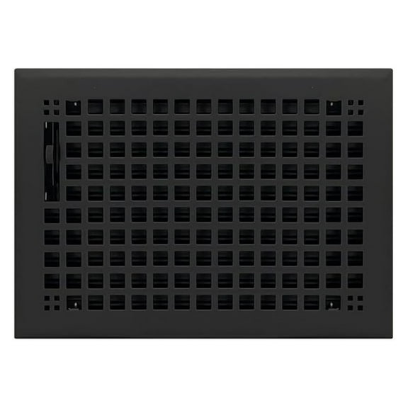 Black Powder Coated Steel Rockwell Register for Floor/Wall Use - 8" x 10"
