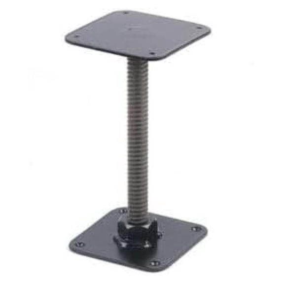 Black Powder Coated Two-Piece Metal Piano Bar Stool Seat Adjustment Unit - Square