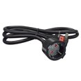 Black Power Adapter Cable, UK Three Pin Male to EU 4.8Mm Female Copper ...