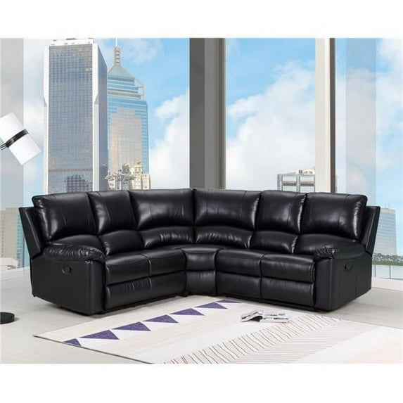 Black Power Reclining Sectional - 80 x 80 x 39 in.