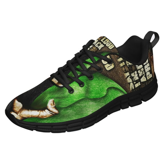 Black Power Running Shoes Sneakers Mesh Black Size 9