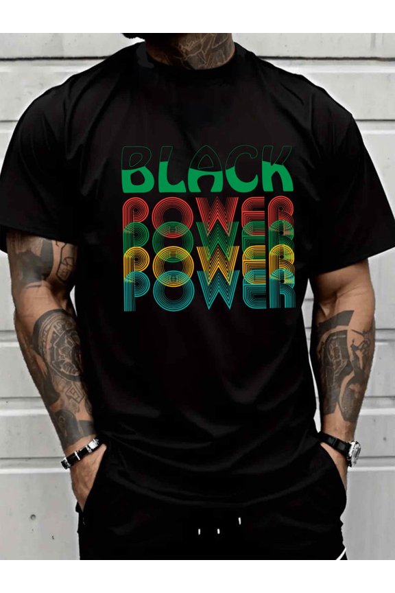Black Power Tee for men black Spring and summer clothing Casual Unisex Shirt Cotton tshirts Unique Design Unisex Shirt Graphic Tee tshirts Original Unisex Shirt Graphic tshirts