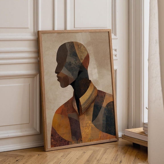 Black Power Wall Art, Afrocentric Portrait Print, Cultural Identity, Modern Statement Poster Unframed Paper Print