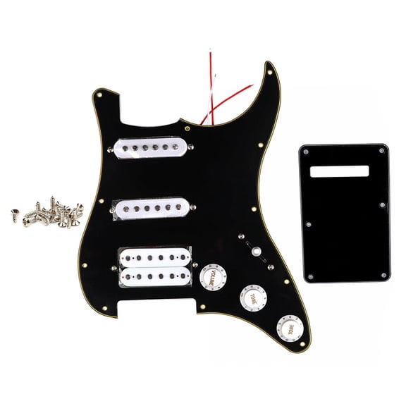 Black Pre-wired Loaded Pickguard SSH Pickup Backplate 500K Pots Tone for Strat