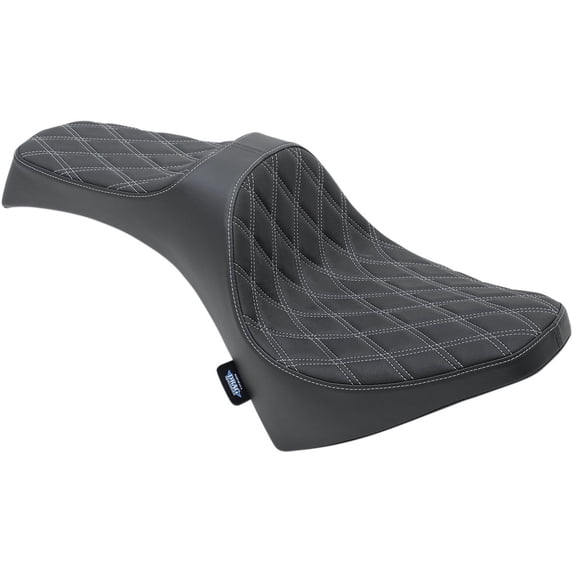Black Predator III Double Diamond Stitch Vinyl Seat w/Silver Thread
