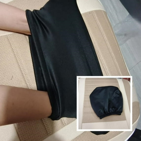 Black Premium Cloth Headrest Cover for Car, Truck, SUV, Auto Fit