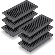 Black Premium Steel Adjustable 4 x 10 Floor Register Vent Cover 6-Pack for Home