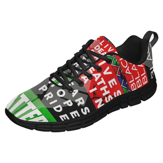 Black Pride Running Shoes Sneakers Mesh Black Size 8
