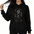 thumbnail image 1 of Black Print Hoodie Graphic Hoodie Line Art Tarot Sunflower Artistic Floral Print Casual Wear S-2XL Tops, 1 of 5
