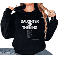thumbnail image 1 of Black Print Hoodie Sweatshirt Graphic Sweatshirt Daughter of the King Christian Faith Women S-2XL Tops, 1 of 5