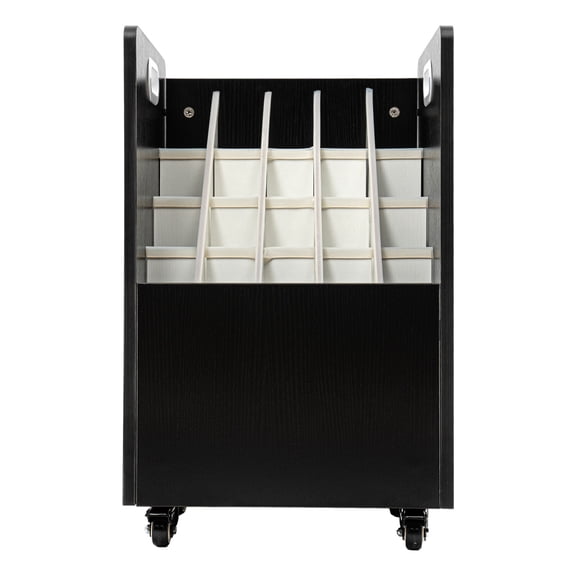 Black Print Storage Organizer with Wheels, 20 Slots Mobile Blueprint Storage Rack Cart, Construction Plan Holder Roll Files Cart Map Poster Storage Cabinet for Office Home School