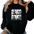 thumbnail image 1 of Black Print Sweatshirt Graphic Sunglasses Chicken Collage Design Farm Cool Theme Casual Daily Shirts Stylish Comfortable Apparel Tops S-3XL, 1 of 6
