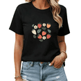 thumbnail image 1 of Black Print T shirt Graphic Tees Multicolor Strawberry Pattern Spring Picnic Outfit Shirts S-5XL Tops, 1 of 5