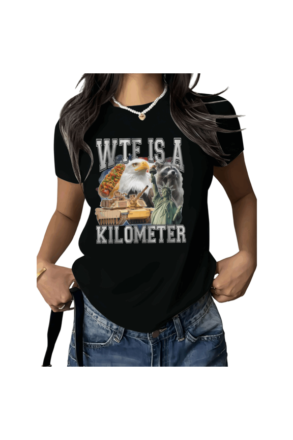 Black Print Tshirt Graphic Tees Shirts Funny USA Graphic Tee Patriotic Meme Shirt American Humor Casual Loose Fit S 5XL Tops