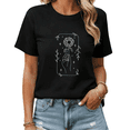 thumbnail image 1 of Black Print Tshirt Graphic Tees Shirts Line Art Sunflower Hand Street Style Cute Casual Wear S-5XL Tops, 1 of 5