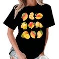 thumbnail image 1 of Black Print Tshirt Graphic Tees Shirts Mango Cluster Casual S-5XL Tops, 1 of 5