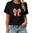 thumbnail image 1 of Black Print Tshirt Graphic Tees Sweet Strawberry Bow Illustration Summer Party Shirts S-5XL Tops, 1 of 5