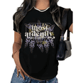 thumbnail image 1 of Black Print Tshirt Jane Austen Graphic Tees Shirts Pride and Prejudice Quote Most Ardently Since 1813 Book Lover Romantic Literary Casual Oversized Shirt S 5XL Tops, 1 of 5