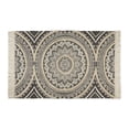 thumbnail image 1 of Black Printed Natural Hand-Loomed 100 percent Cotton Shag Rug 4x6 Ft, 1 of 2