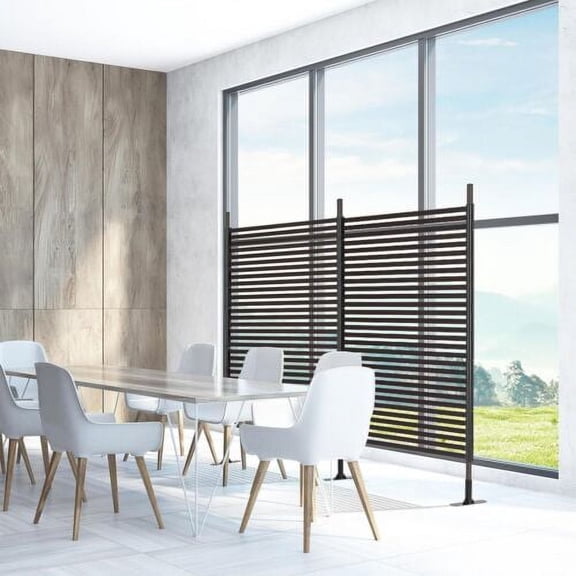 Black Privacy Screen Panel Freestanding Outdoor Decorative Privacy Screen