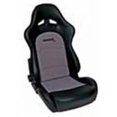 thumbnail image 1 of Black ProCar Sportsman Pro Racing Seat, Gray Velour Inside - Vinyl, 1 of 1