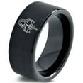 thumbnail image 1 of Custom Tungsten Mens Ring Black Gamer Round Simple Rings Weddings Unique Gifts for Him 6mm, 1 of 8