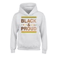 thumbnail image 1 of Black and Proud USA Political Youth Hoodie for Boys Girls - Graphic Tee S M L XL - Kids Hooded Black History Month Gifts Resistance Long Sleeve Sweatshirt, 1 of 2