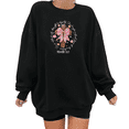 thumbnail image 1 of Black Proverbs 31:25 Floral Bow Cross Crewneck Christian Faith Religious Belief Inspirational Message Casual Wear Tops S-3XL, 1 of 6