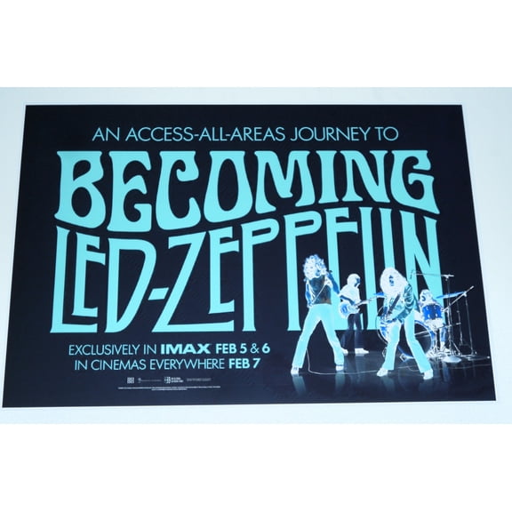 Black Psych Led Zep "Becoming Led Zeppelin" IMAX Movie Poster 19"x13" Jimmy Page