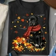 Black Pub Dog Fall Scarf, Dog Lover